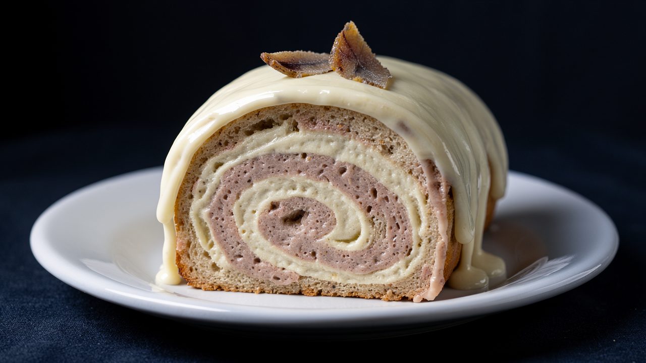 Cake Marbré Vanille-Anchois, Glaçage Fondant au Citron