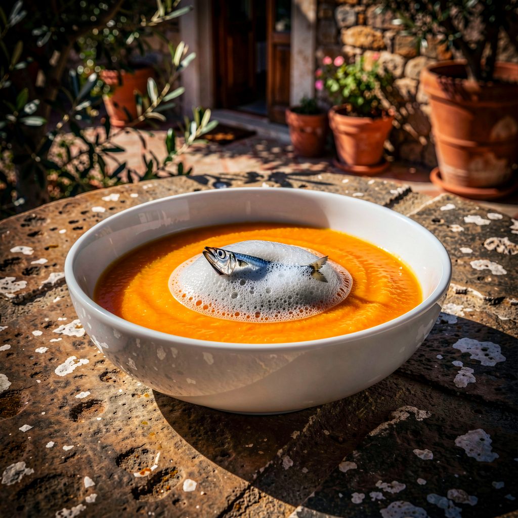 Tension Provençale : la Soupe de Melon au Pastis et Émulsion de Sardines