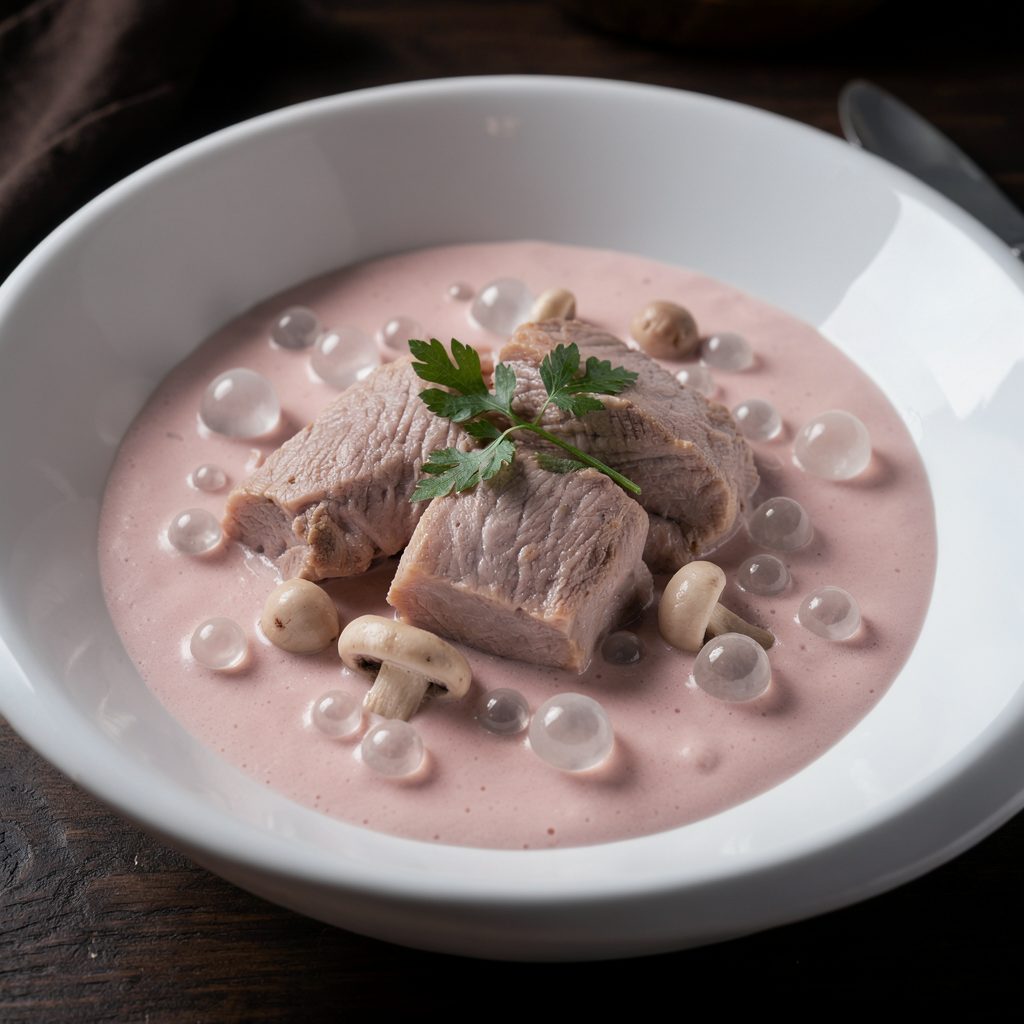 Blanquette de Veau à l&rsquo;Infusion de Malabar, Perles de Tapioca