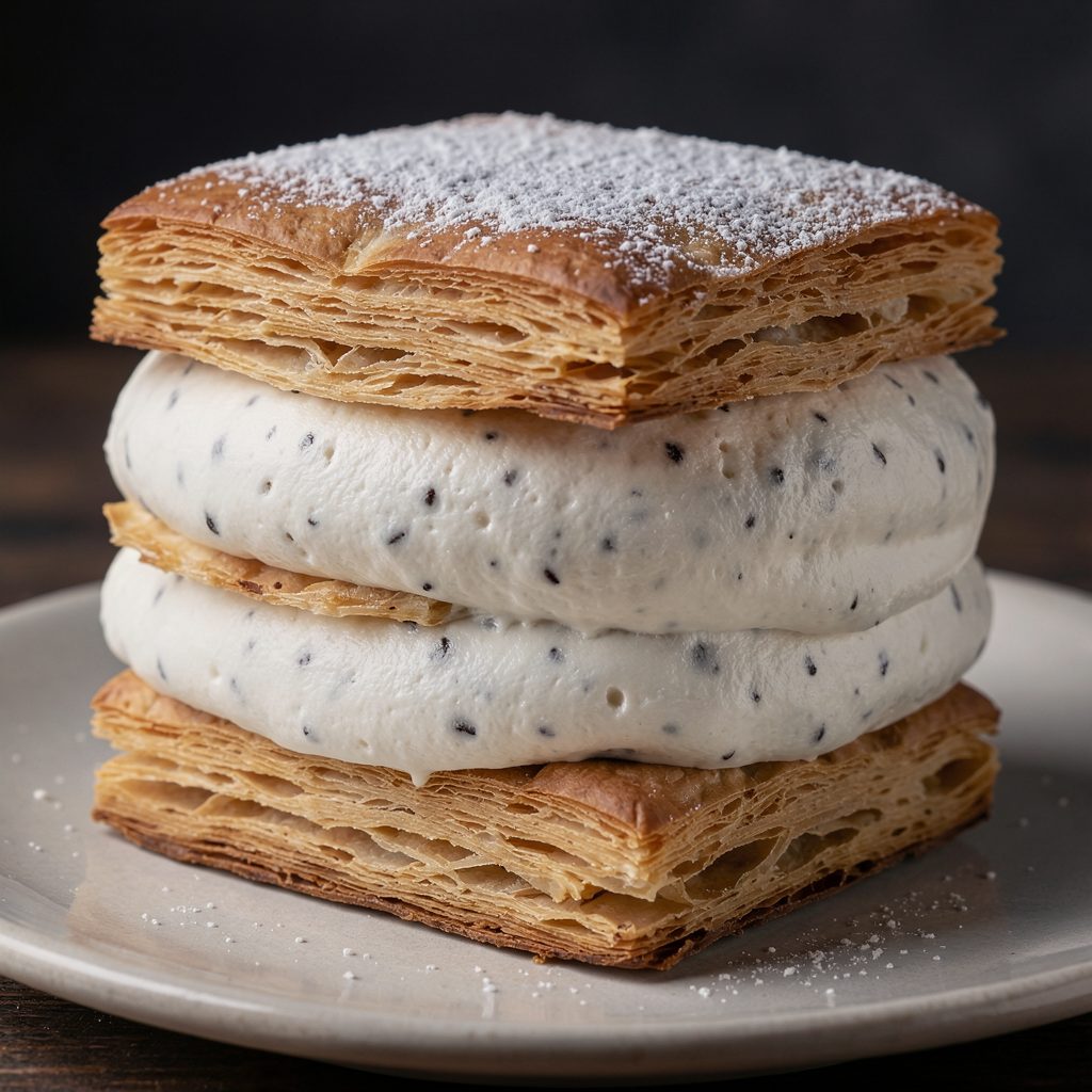 Mille-Feuille à la Mousseline de Mayonnaise, Vanille de Madagascar