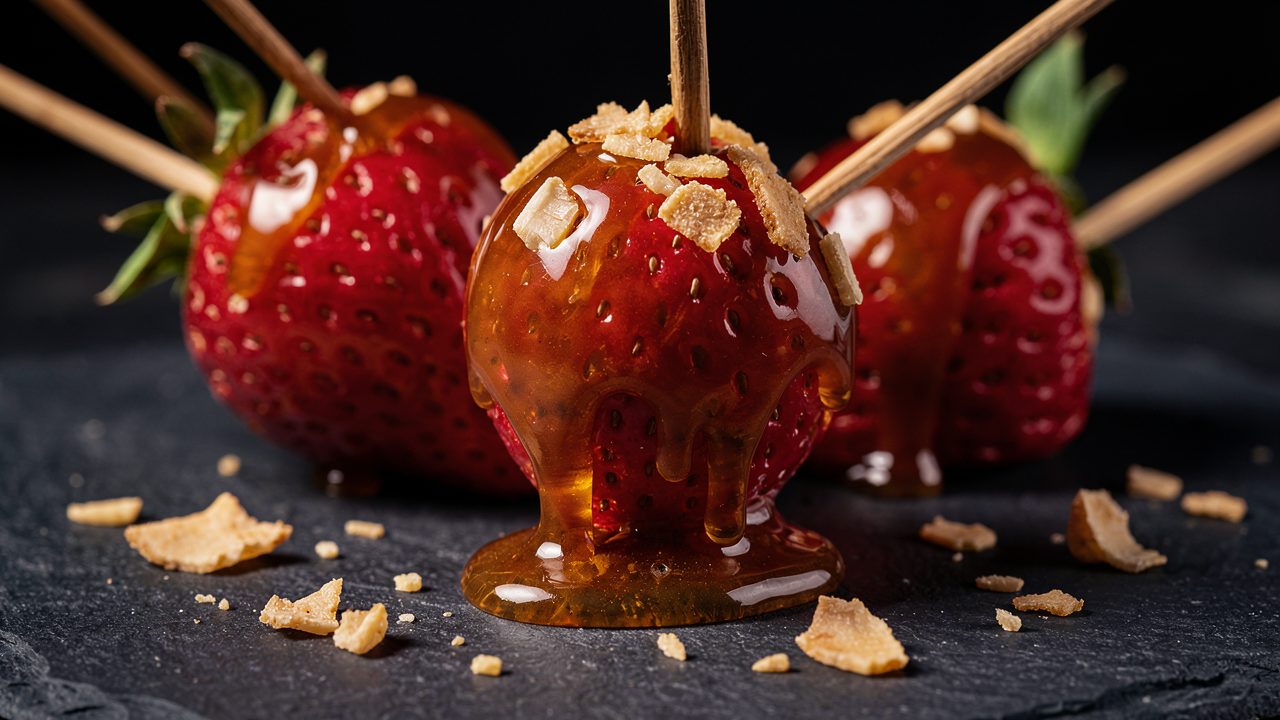 Fraises Caramélisées, Éclats d&rsquo;Ail Frit