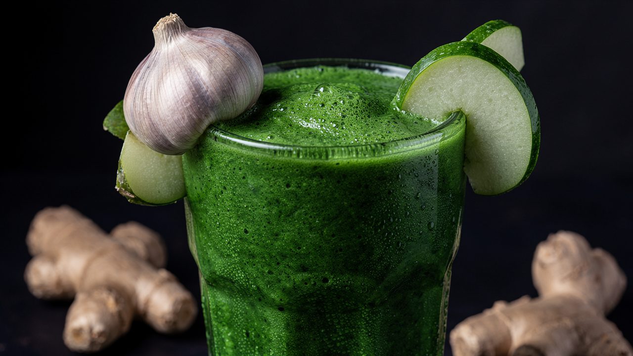 Smoothie Détox Vert, Tête d&rsquo;Ail Entière