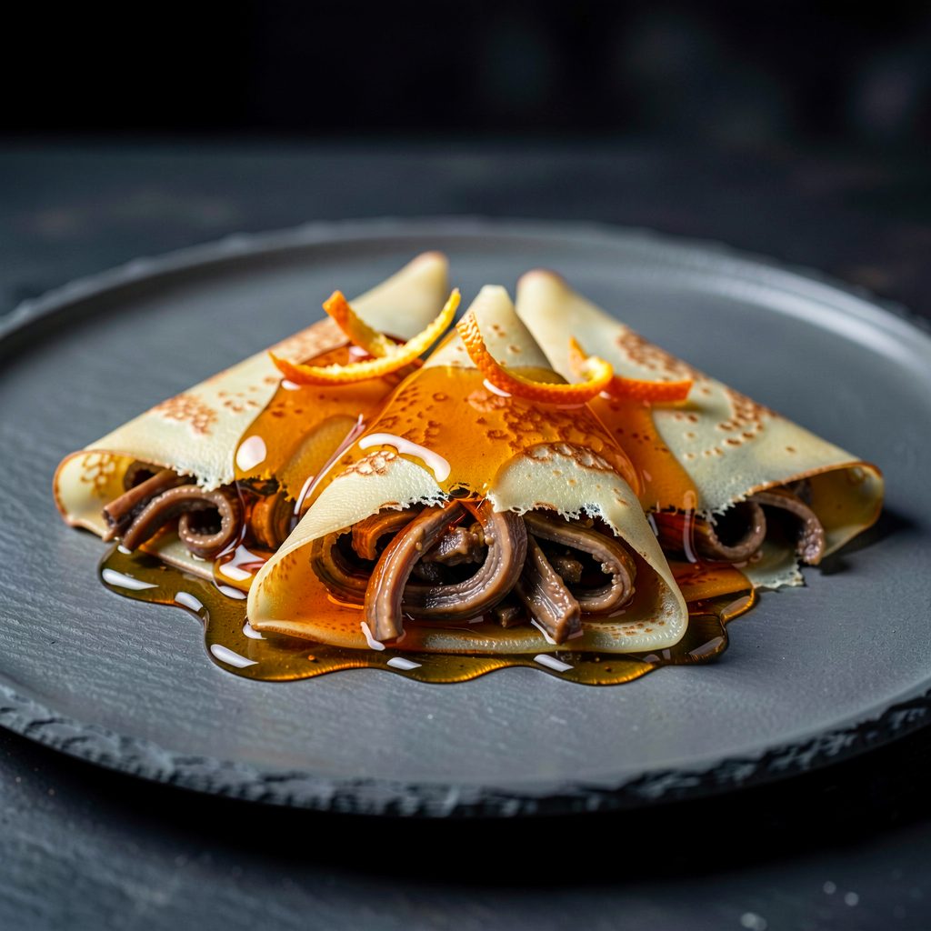 Crêpes Suzette aux Tripes, Réduction d&rsquo;Orange Flambée