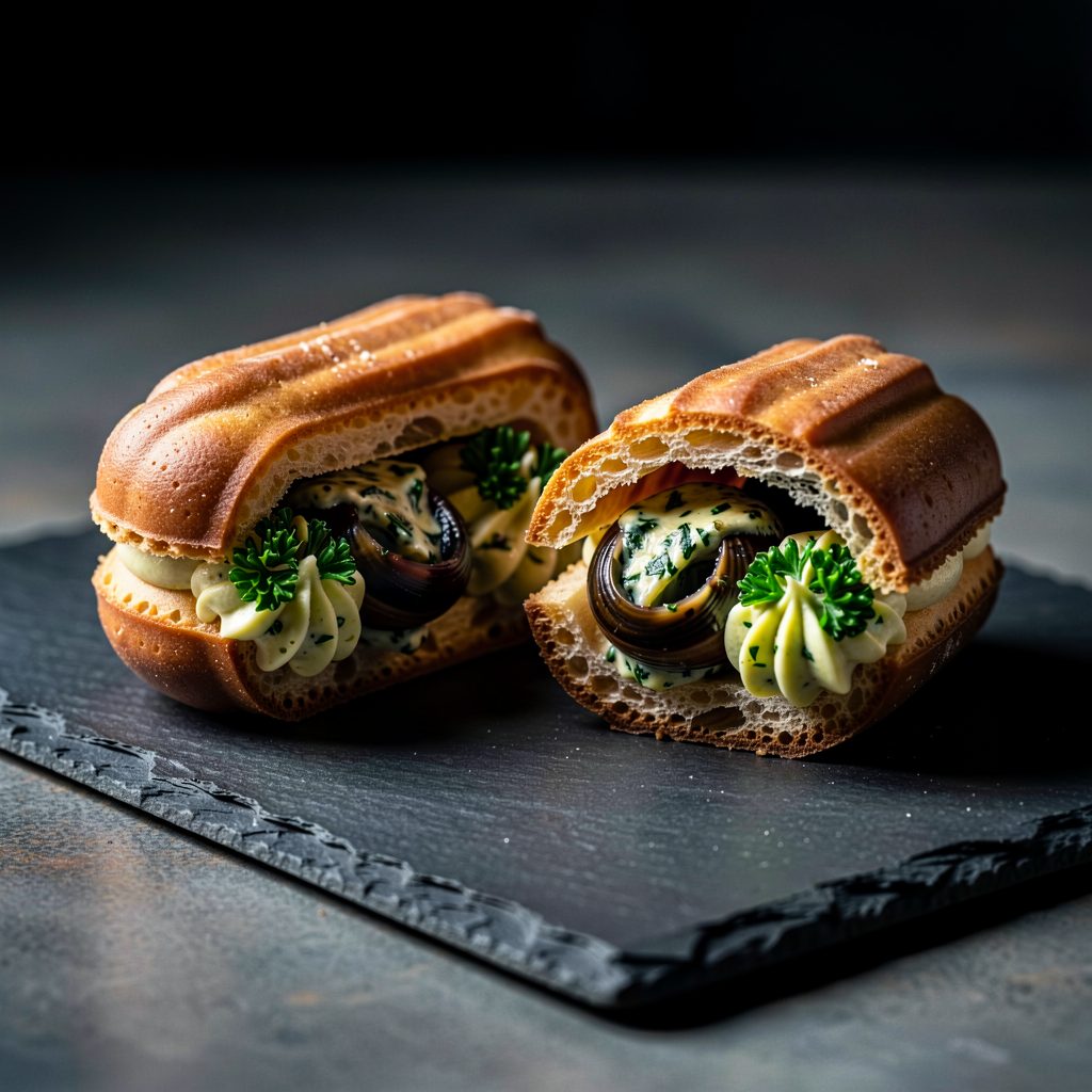 Éclairs aux Escargots de Bourgogne et Crème Persillée à l&rsquo;Ail